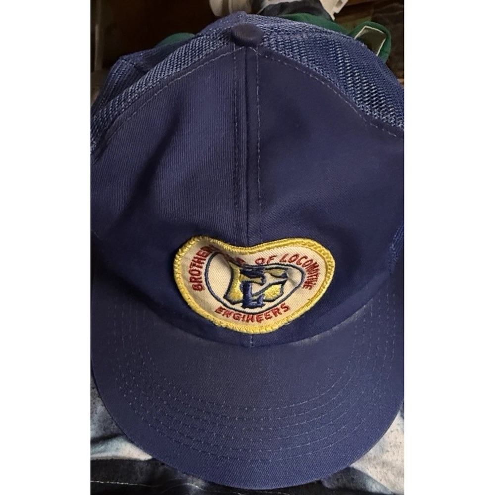 Vtg Brotherhood Locomotive Engineers BLE Patch Foam Mesh Snapback Hat Made USA‎